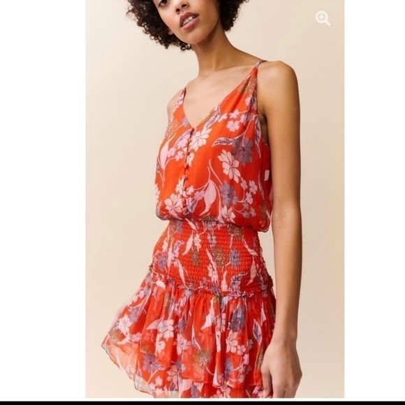 Anthropologie Dolan Portia Smocked Waist Mini Dress Xxl Nwt - Picture 2 of 8